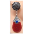 large-red-stone-german-silver-earring