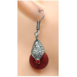 small-red-stone-german-silver-earring