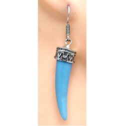 tooth-blue-german-silver-earring