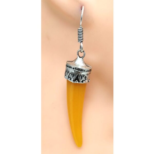 tooth-yellow-german-silver-earring