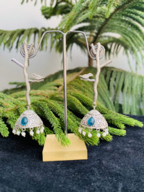 black-polish-blue-stone-branch-earring-2-scaled