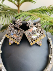 black-polish-garba-yellow-pink-necklace-set-3-scaled