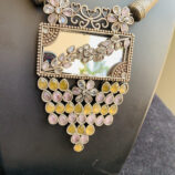 black-polish-garba-yellow-pink-necklace-set (3)