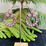 black-polish-pink-round-earrings-2-scaled