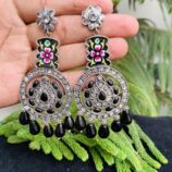 german-silver-black-long-earrings (2)