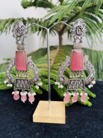 german-silver-pink-stone-earrings-2-scaled