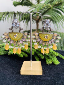 german-silver-yellow-beads-earrings-2-scaled