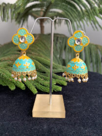 green-golden-jhumki-earring-2-scaled