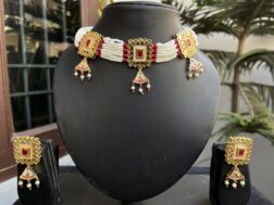 Indian-mores-3-jadau-rajputi-chid-moti-red-color-Chokar-set-2-scaled