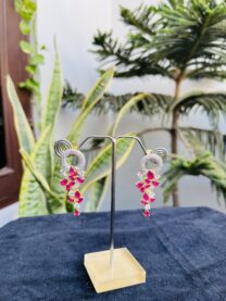 Indian-mores-AD-pink-stone-small-earrings