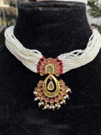 Indian-mores-jadau-multi-color-drop-pendant-chid-moti-necklace-set (2)