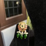 Indian-mores-jadau-pendant-chid-moti-green-color-drop-chokar-set (2)
