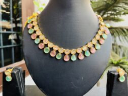 Indian-mores-pink-green-sleek-necklace-earrings-2-scaled