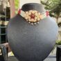 Indian-mores-rajasthani-chidmoti-red-stone-flower-choker-set-2-scaled