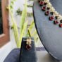 Indian-mores-temple-jewellery-mahroon-necklace-earrings (2)