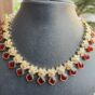 Indian-mores-temple-jewellery-mahroon-necklace-earrings (3)