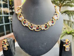 Indian-mores-white-stone-peacock-necklace-earrings-2-scaled